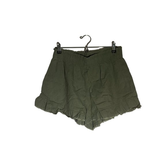 NWT | AERIE | Green Loose Ruffle Linen Short | Large NWT - Picture 4 of 7